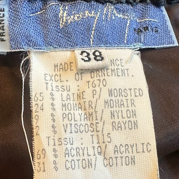 Thierry Mugler Rare FW 1998 Two Piece Suit Blazer Skirt Archival Fur Trim Sz 38 - Picture 15 of 15